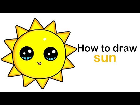 How to draw a cute sun easy step by step for beginners