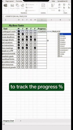 How to Track Progress in Excel #excel #progresstrackinginexcel