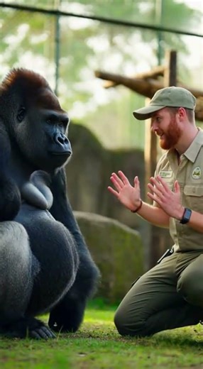 Brave Man Touches a Gorilla 🦍😳 What Happens Next Is Incredible!