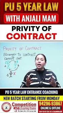 Privity of Contract Explained | PU 5 Year Law Entrance Coaching | Contract Law Important Topic