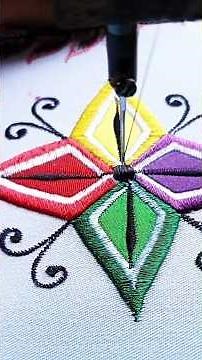 Oddly Satisfying Machine Embroidery Art • Multi-Color Diamond Pattern