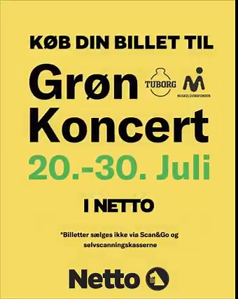 2.7K views · 36 reactions | Køb din billet ved kassen i Netto og bliv klar til Grøn Koncert  Med din koncertbillet støtter du Muskelsvindfondens arbejde med at skabe plads til forskelle og mangfoldighed. Samtidig får du en hel dag med lyden fra de bedste danske kunstnere som Andreas Odbjerg, MØ og Saveus. Win win, hvis du spørger os  ☝️ OBS. Århus, Odense, Næstved og Valby må desværre meldt udsolgt! | Netto | Facebook