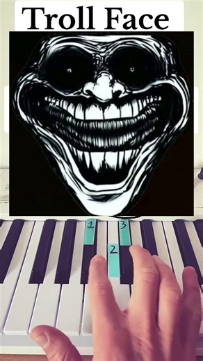Troll Face Piano Tutorial ☠️ #easy #shorts