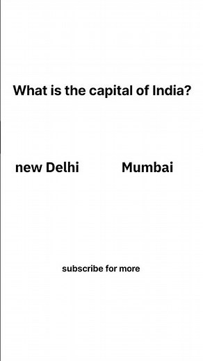 what is capital of India ? #shorts #quiz