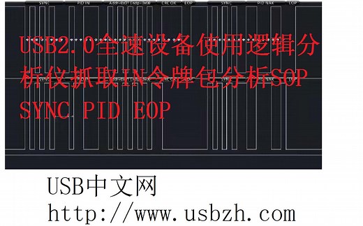 9.USB2.0全速设备使用逻辑分析仪抓取IN令牌包分析SOP SYNC PID EOP