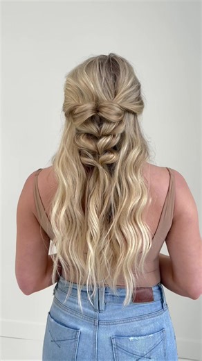 Boho Half Up Bubble Braid Hairstyle Tutorial