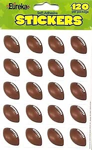 Eureka Football Stickers for Kids and Teachers, Multicolor, 120 Pieces