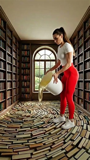 I Floored My Library With 500 Books! 📚 #epoxy #interiordesign #renovation