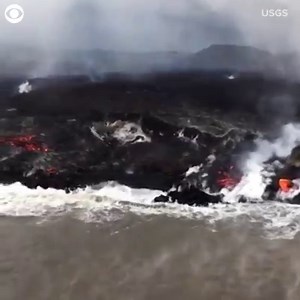47K views · 15 reactions | WATCH: Lava from the Kilauea Volcano in Hawaii flows into the ocean. The USGS flew over the lower East Rift Zone Thursday morning around 6 AM. | CBS Newspath | Facebook