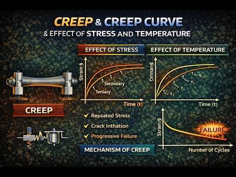 Creep, Creep Curve & Effects of Stress and Temperature | Mechanism of Creep// Engineering Materials