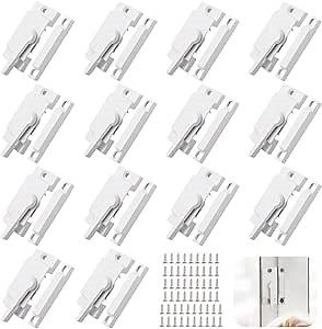 Homaisson 14 Pcs Window Sash Locks with Screws, Zinc Alloy Window Latches, White Window Locks, Vertical and Horizontal Window Security Locks, Sliding Window Parts and Hardware