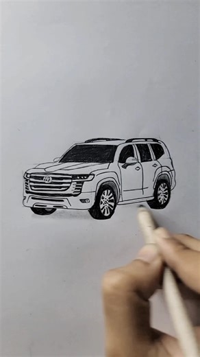 How to draw a TOYOTA LAND CRUISER 300 #easy #fypシ