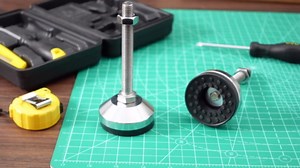 Lasnten 4 Pcs Heavy Duty Leveling Feet Adjustable Carbon Steel Screw Leg with PVC Pad Cabinet Leveler Leg 2.36 Dia M12 Thread 1322 lb Capacity Feet Leveler Foot Furniture Mechanical Workbench Machine