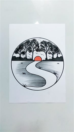 prakratik drishya chitra banana sikhayen | prakratik drishya #art #drawing #scenery #short