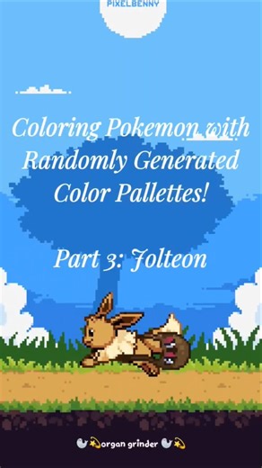 Coloring Pokemon With Randomly Generated Color Pallettes! Part 3: Jolteon!