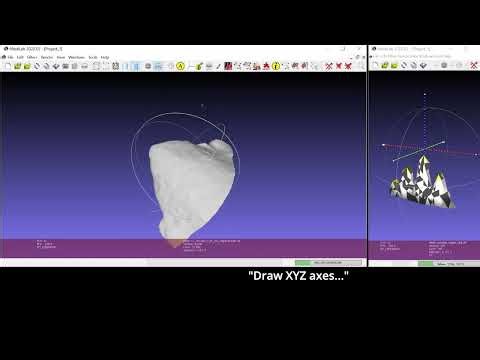 How to center and orient a target mesh in MeshLab