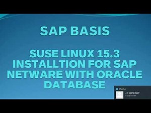 Suse 15.3 Installation for SAP Netweaver with ORACLE 19c database-Part-01