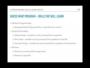 C Prog Skills Using Replit: Lesson 6: Part 1: Guess What Program