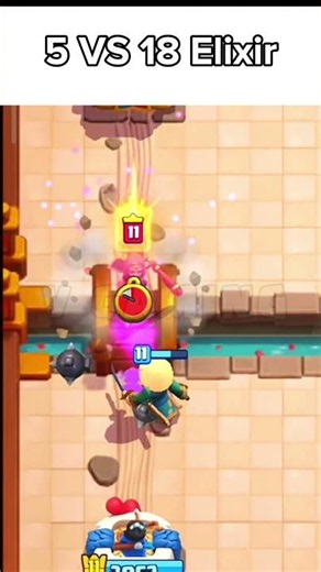 Defending with NO elixir left?! #clashroyale #shorts #insane