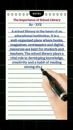 Article writing on the importance of school library class 8/9/10/11/12 #shorts