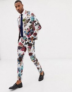 ASOS DESIGN wedding skinny suit with floral print | ASOS
