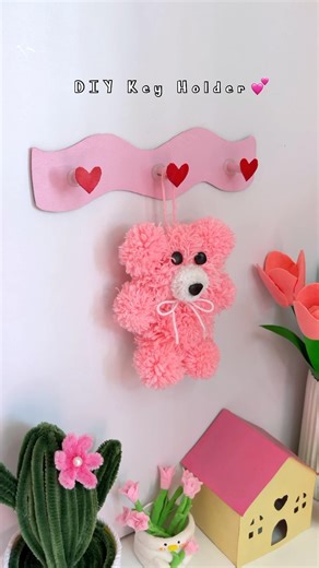 DIY Cute Key Holder #diy #roomdecor #shortsfeed #craft #artandcraft #homedecor #sorts #shorts #decor