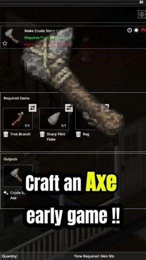How to Make an Axe Early Game | Project Zomboid Tip