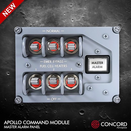 🌕🚀The Master Alarm indicator of the Apollo Command Module represents a pivotal component of the spacecraft's instrumentation and warning system. This critical feature is designed to promptly alert astronauts to any impending issues or emergencies during their mission, ensuring their safety and enabling timely response. Presenting the Concord Aerospace Apollo Master Alarm Panel – the next step in our fully operational spacecraft hardware line. Meticulously recreated from the original, our Apoll