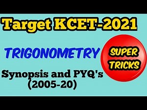 Trigonometry | PYQ's |# KCET 2021| # Short tricks