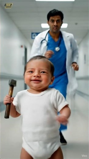 “Newborn Baby vs Doctor! 😂 Baby on a Mission!” #shorts