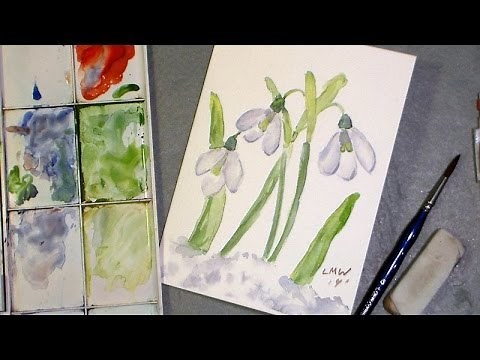simple snowdrops watercolor tutorial