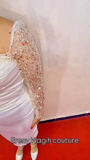 5.5K views · 28 reactions | Simple but elegant ✨懶 #dresses #engagement #engagement #design #ereny_wagih_couture #wedding #bride #bride #فساتين #تصميم #سواريه For inquire send a message or call us 01276674737 | Ereny Wagih Couture | Facebook