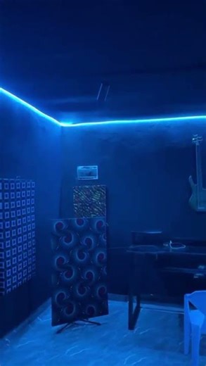 Setting up strip lights in the studio #striplights #studiosetup #music #homestudio