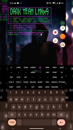 Facebook Auto Create Command Termux #github #linuxlearning #termux #tutorial #trading #coding