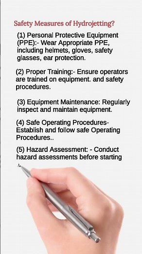 Safety measures of hydro jetting|