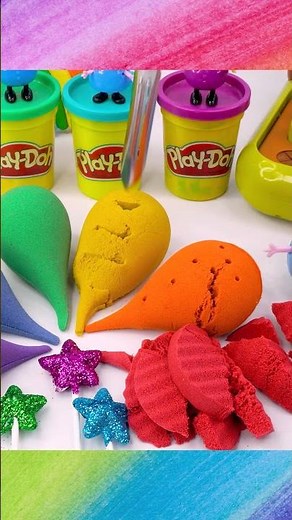 DIY Kinetic Sand Rainbow Air Balloon Cutting ASMR 🌈
