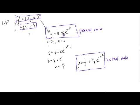 General solutions and initial value problems (differential equations)