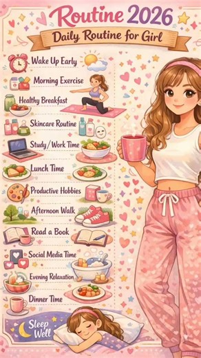 best daily routine for girls 2026 #skincare #skincaretips #beautytips #aesthetic #shorts #fypage#fyp