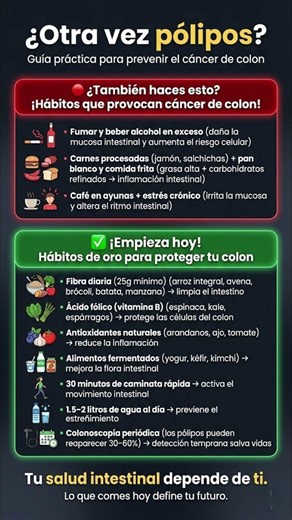 ¿Otra vez pólipos?" Los 3 peores hábitos que destruyen tu colon 🚨 #salud