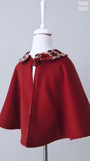 Double Side Peter Pan Collar Kids Poncho Cutting and Sewing Tutorial