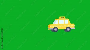 taxi animeted green screen, 3D Animation, Ultra High Definition, 4k video