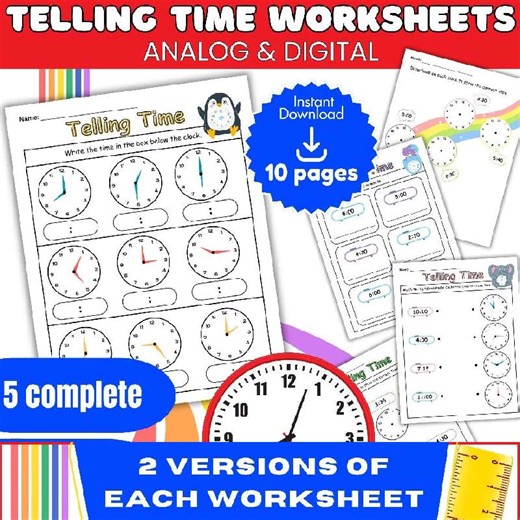 Time Telling Worksheets: Analog and Digital Clock Activities (PDF Download) https://etsy.com/listing/1794446699/time-telling-worksheets-analog-and-digi?utm_campaign=Share&utm_term=so.lmsm&share_time=1763640781 Post generated by https://sellerMarketingTool.com | Homeschool Helpers Hub
