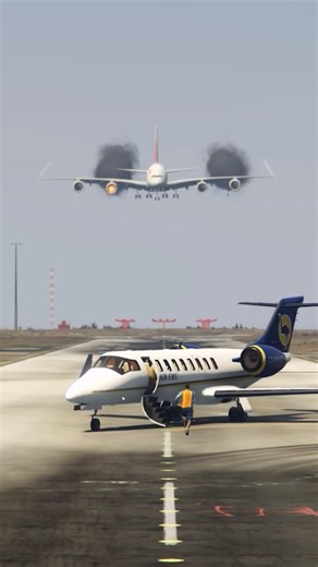 Airport Worker Rushes to Clear Runway for Emergency Airbus A380 Landing