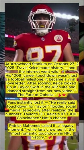 Travis Kelce doing “The Fate of Ophelia” dance tonight after his record touchdown 🥹❤️