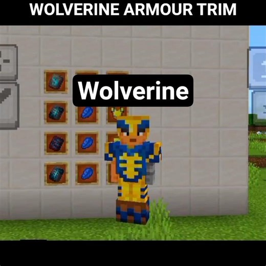 Wolverine armour trim in minecraft #minecraft #minecraftshorts