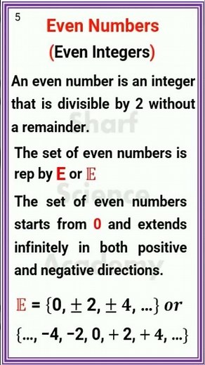 Even Numbers in math #maths