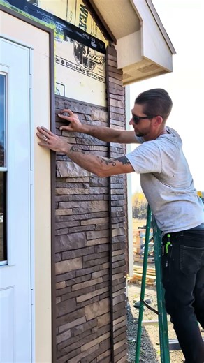 plastic vinyl siding that's made to look like Stone. would you use this on your home? #diy