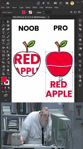Adobe illustrator Tutorial New | Beginner Vs Pro #illustratortips #illustratortutorial #shorts