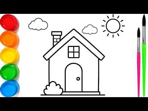 Coloring a Cute House with Bright Colors 🏠 | Easy House Drawing & Coloring for Kids