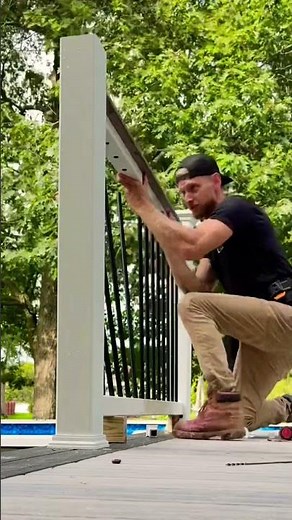 Trex Railing Install #trex #railingdesign #installation #railing #deckbuilding #carpenter #howto